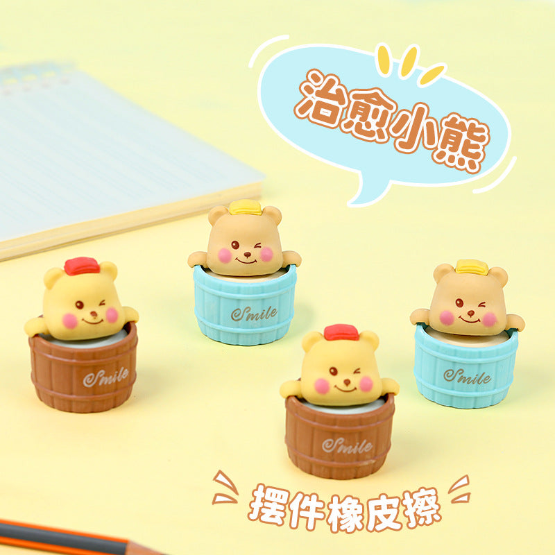 Bear Drum Barrel Eraser ( 1pc )