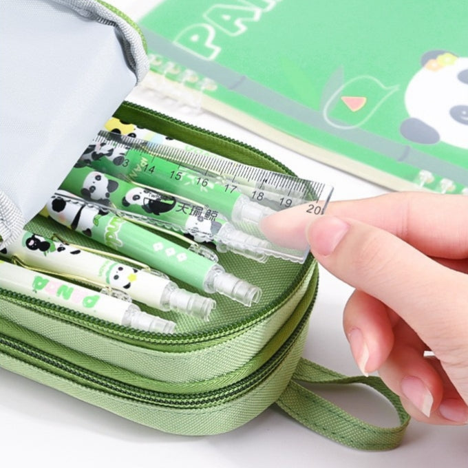 Panda Confetti Charm Double Layer Multipurpose Pencil Stationery Pouch ( 1pc )