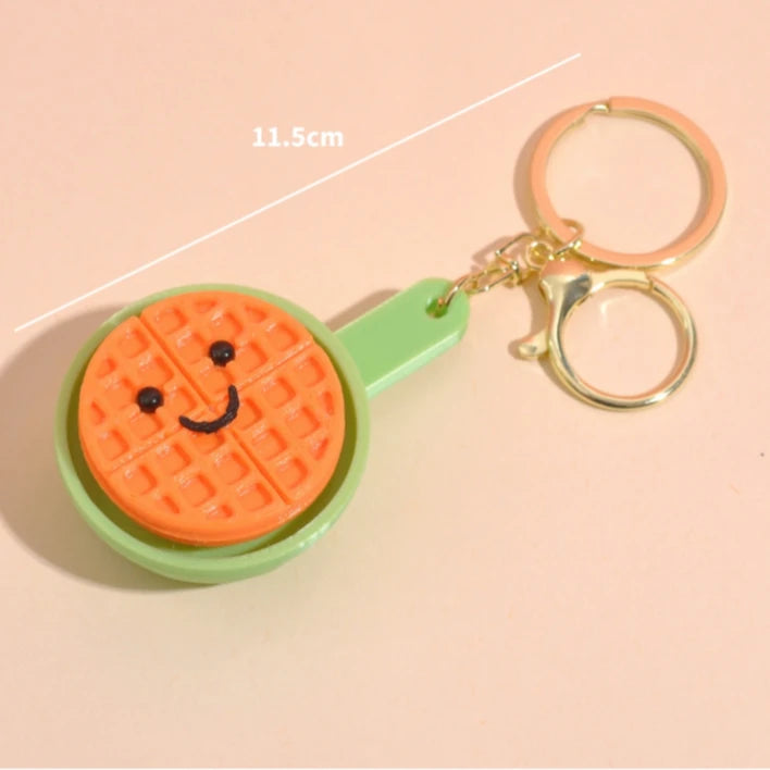 Waffle Pan Mechanical Button Clicker Keychain ( 1pc )