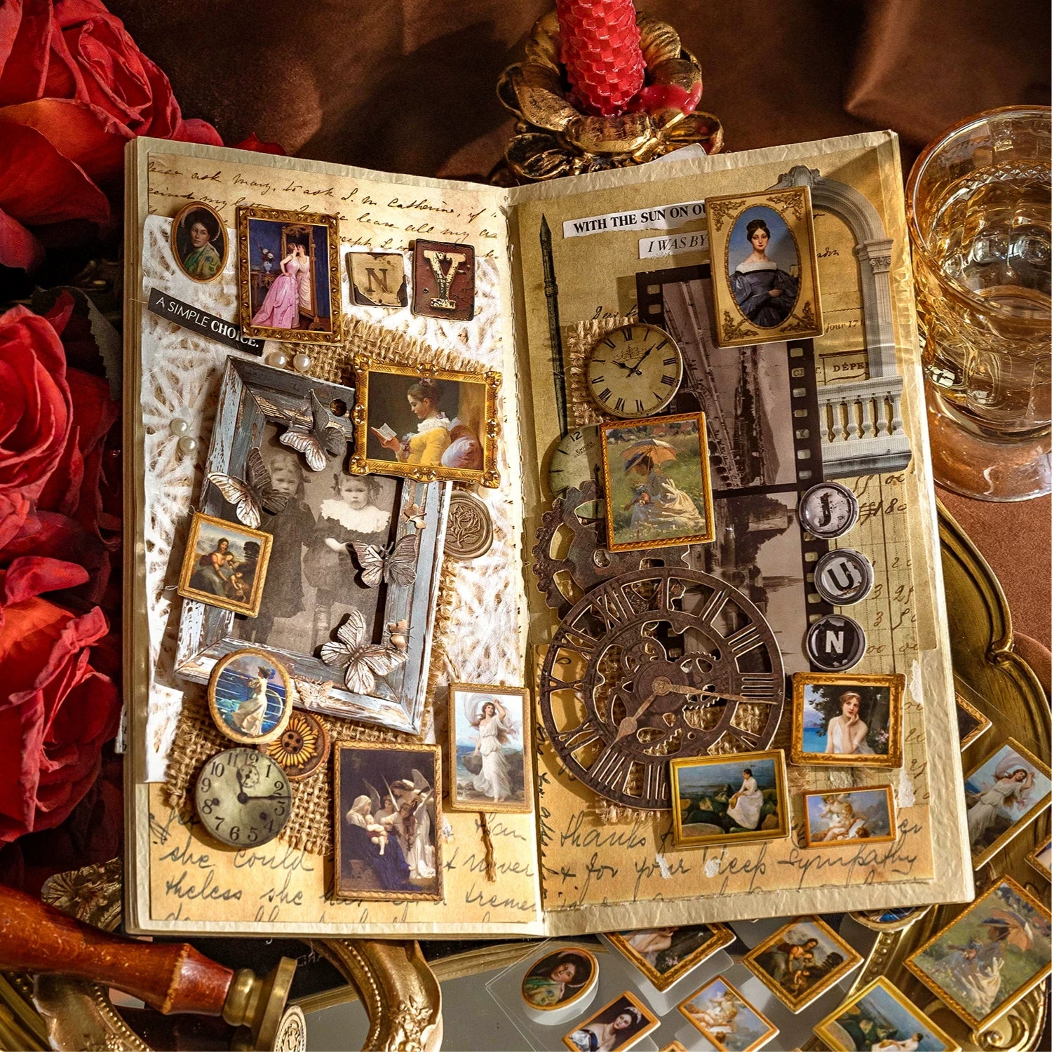 Famous Art Museum Series Self Adhesive Journaling Scrapbook Sticker Sheets ( 2 sheets )