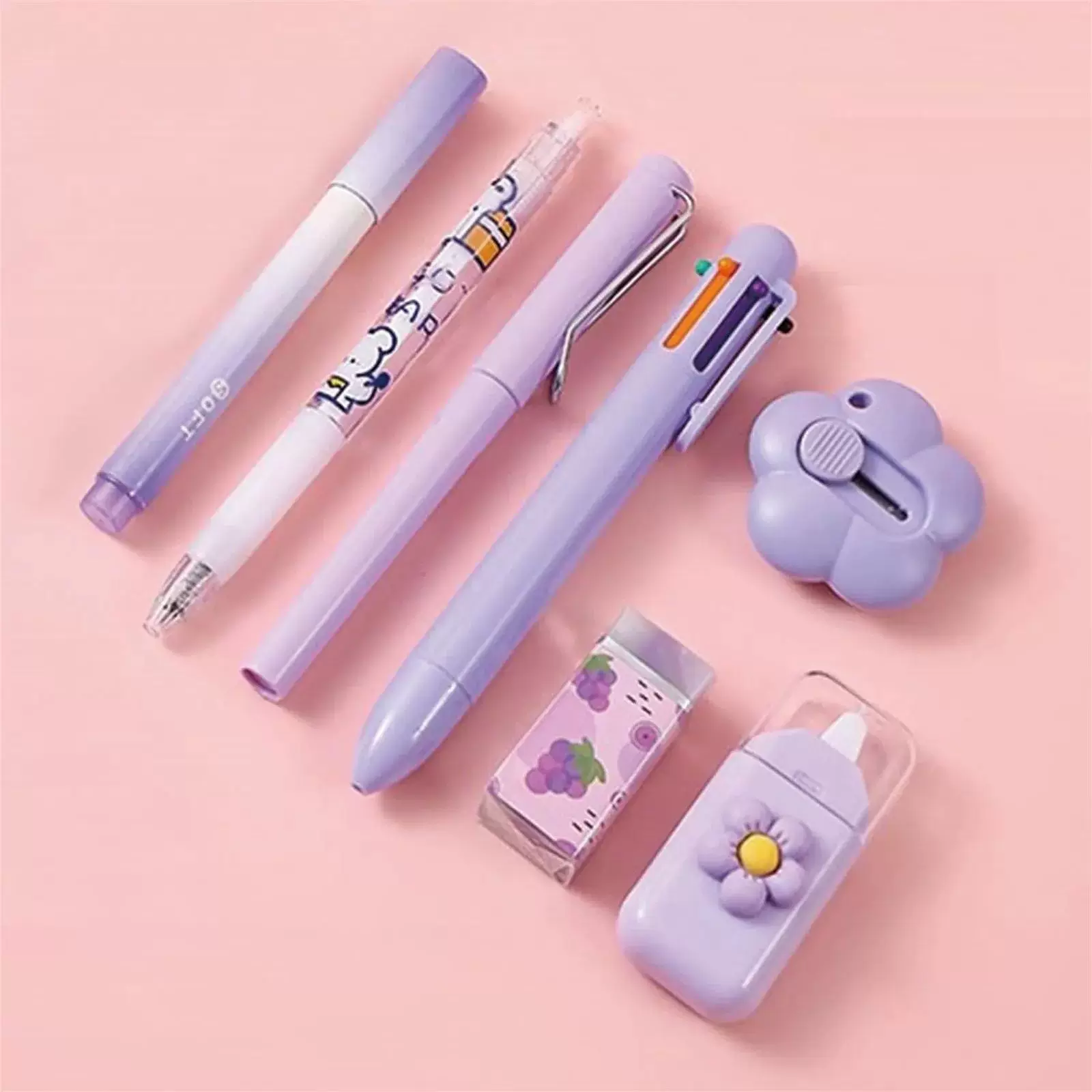 Aesthetic Kawaii Stationery Set 7 in 1 ( 7pcs )