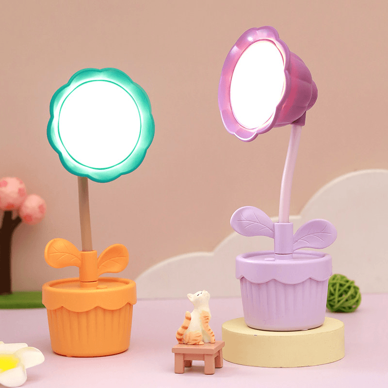 Flower Pot Desk Table Lamp Rechargeable ( 1pc )