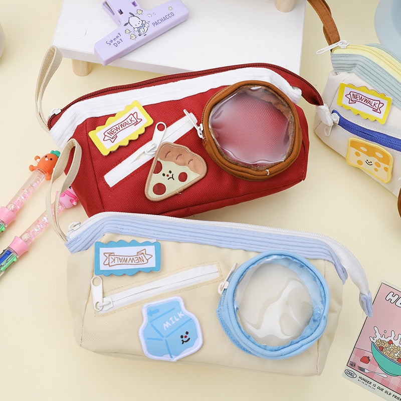 Aesthetic Wide Opening Multipurpose Stationery Pencil Pouch ( 1pc )