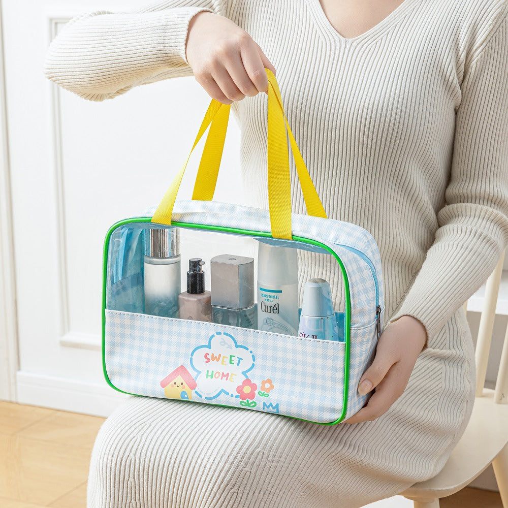 Kawaii PVC Semi Transparent Big Travel Wash Bag ( 1pc )