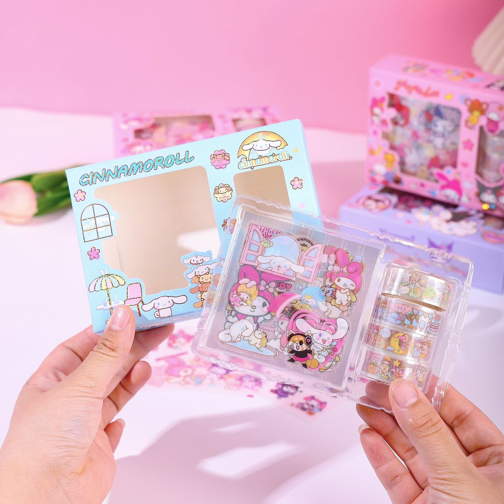 Sanrio Character Sticker Washi Tape Set ( 1 set )