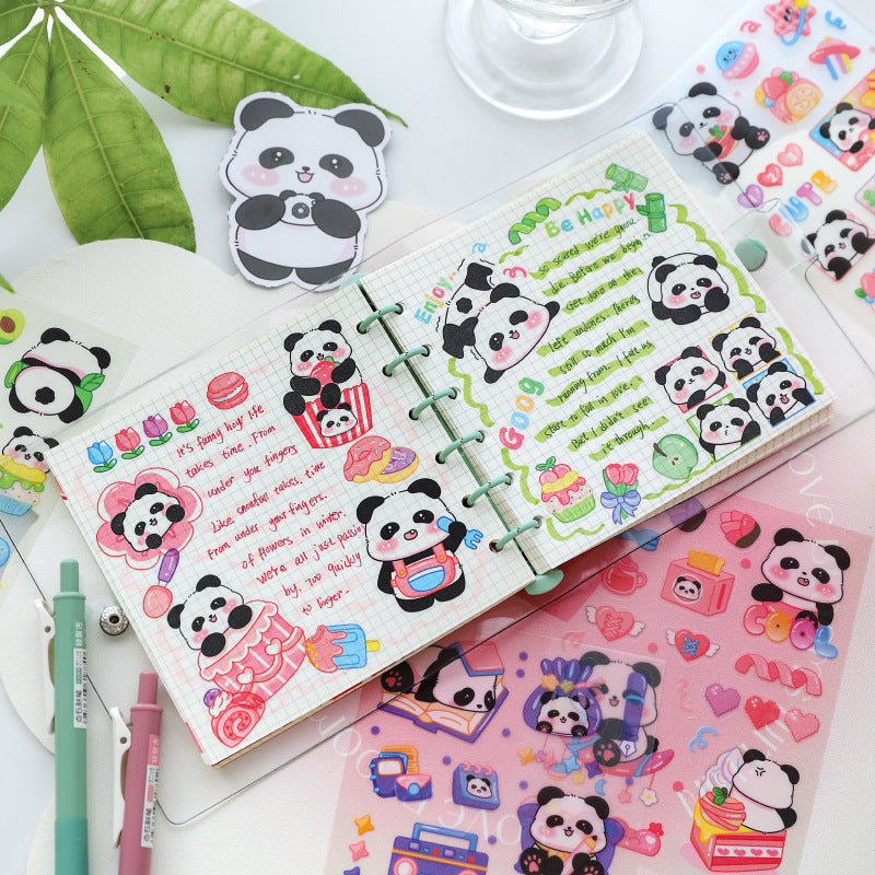 Panda PET Sticker Sheets ( 4 sheets )