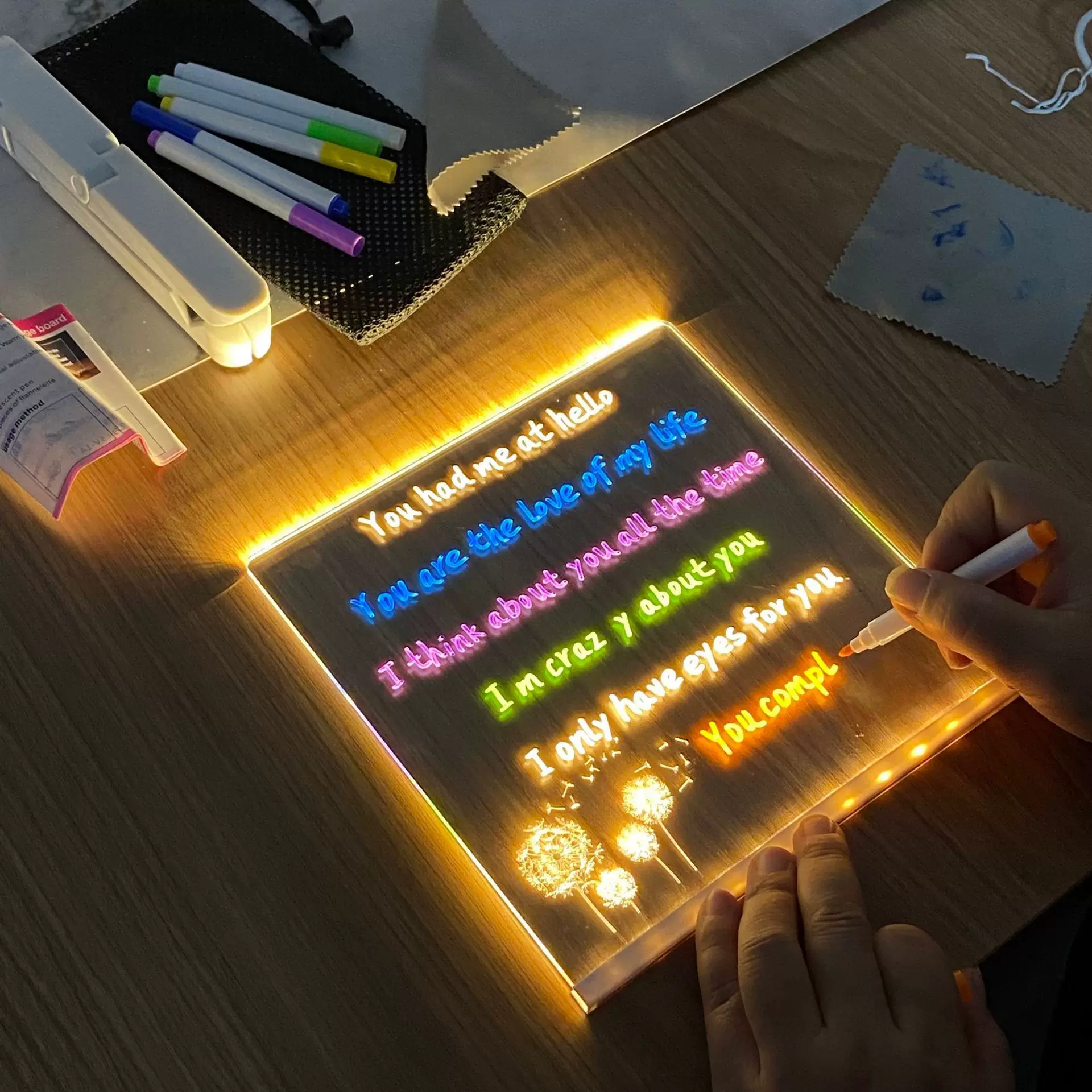 DIY Acrylic Doodling Notes LED Writing Pad ( 1pc )