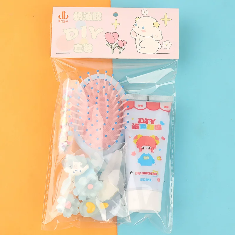DIY Cream Glue Customise Hairbrush Comb Set ( 1set )