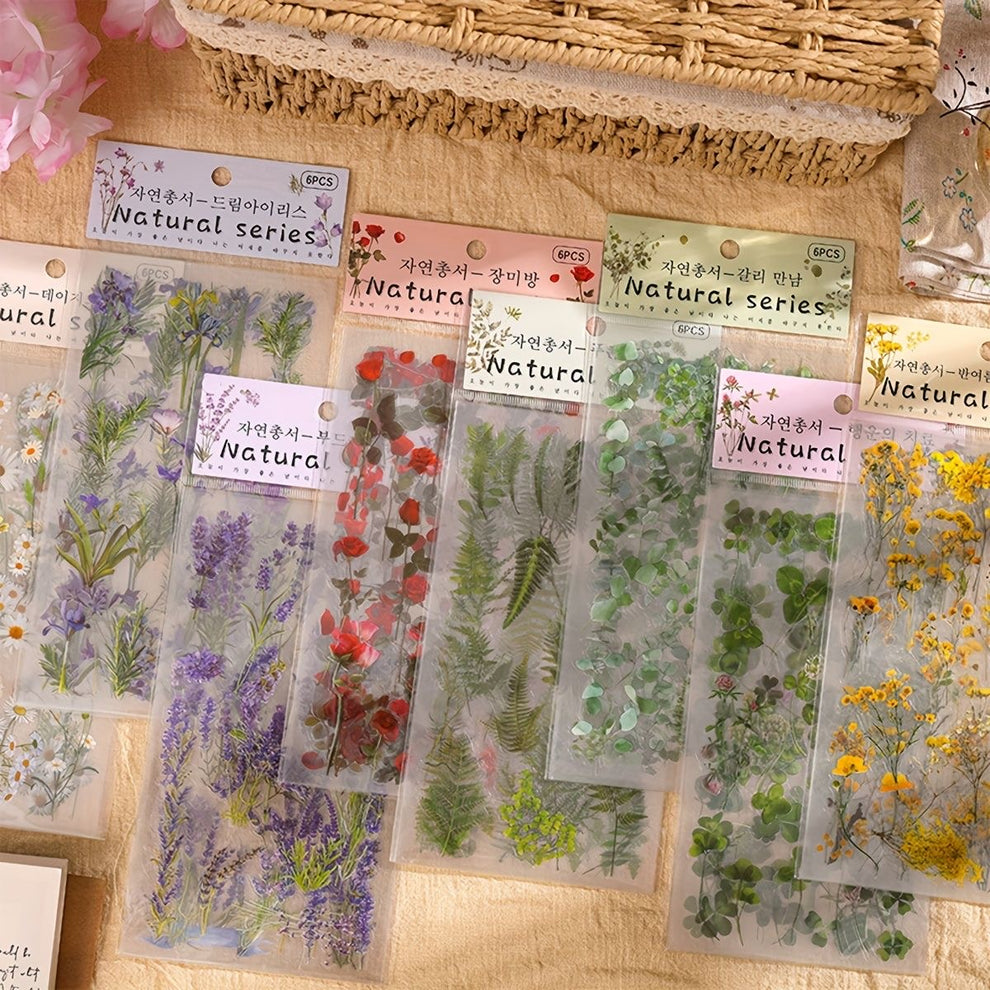 Natural Series Journaling Sticker Sheets ( 6 Sheets )