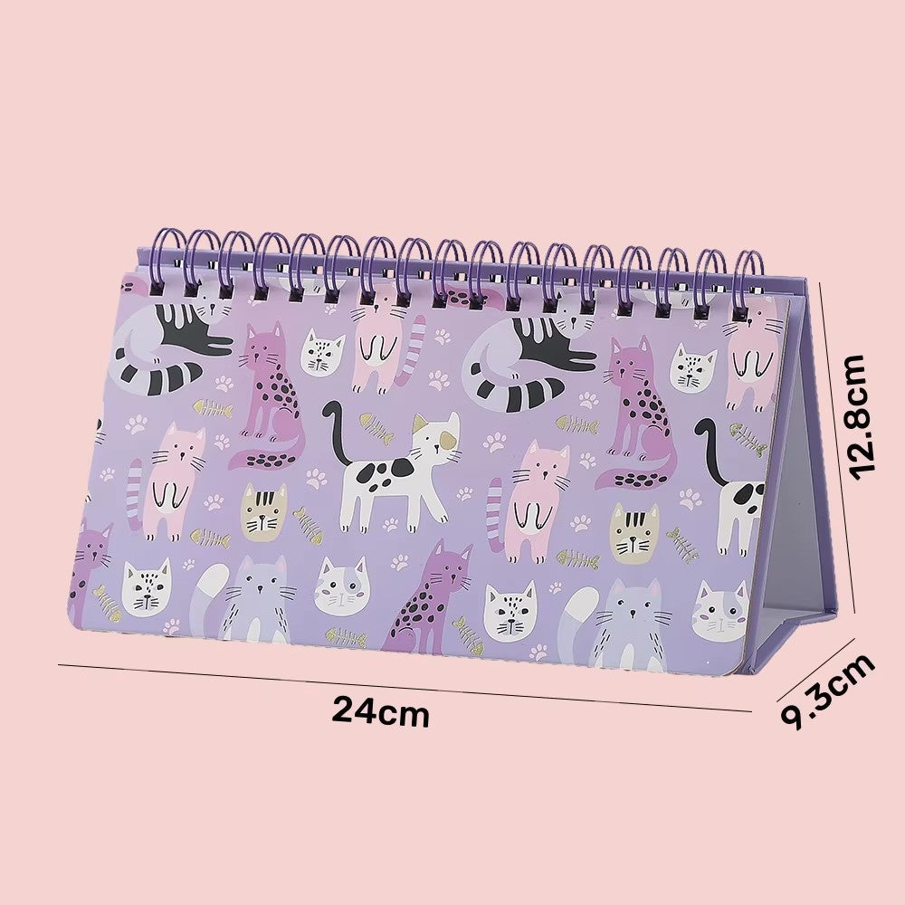 Cat Aesthetic Spiral Weekly Planner Desk Calendar Planner ( 1 pc )