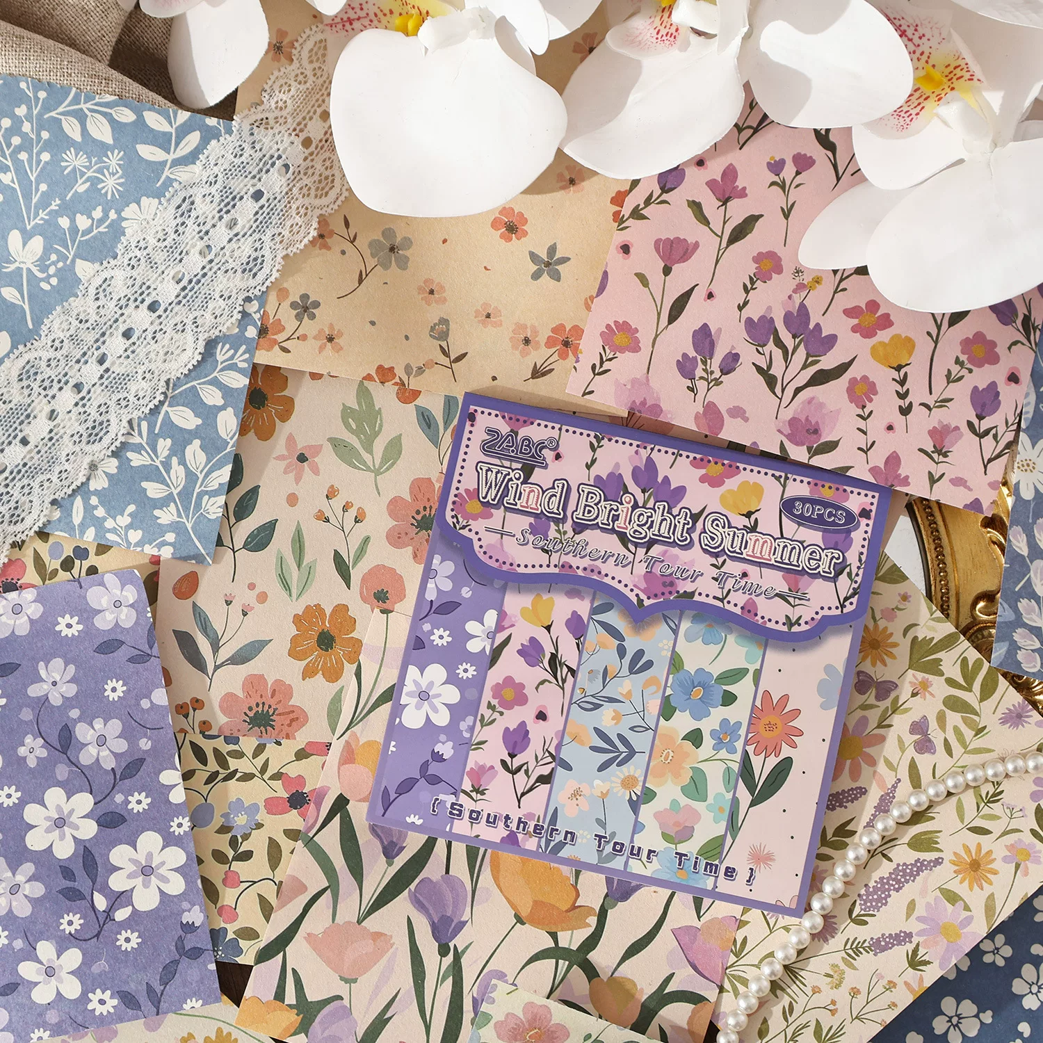 Southern Tour Journaling Scrapbooking Texture Paper Set ( 30 sheets )