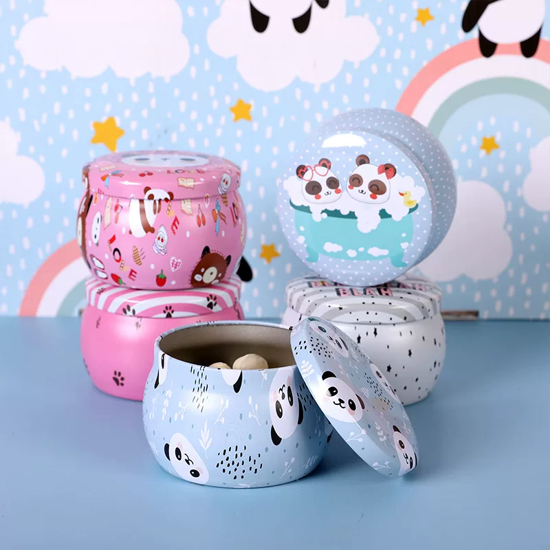 Panda Round Tin Storage Box ( 1pc )