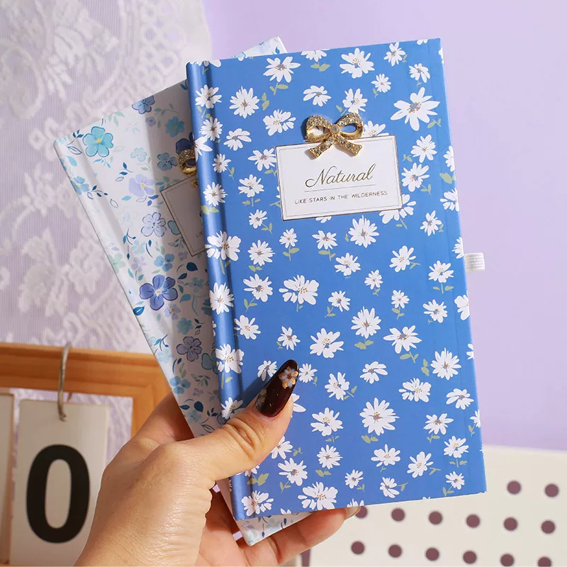 Fresh & Floral Bow Charm Hardbound Handbook Notebook Diary ( 1pc )