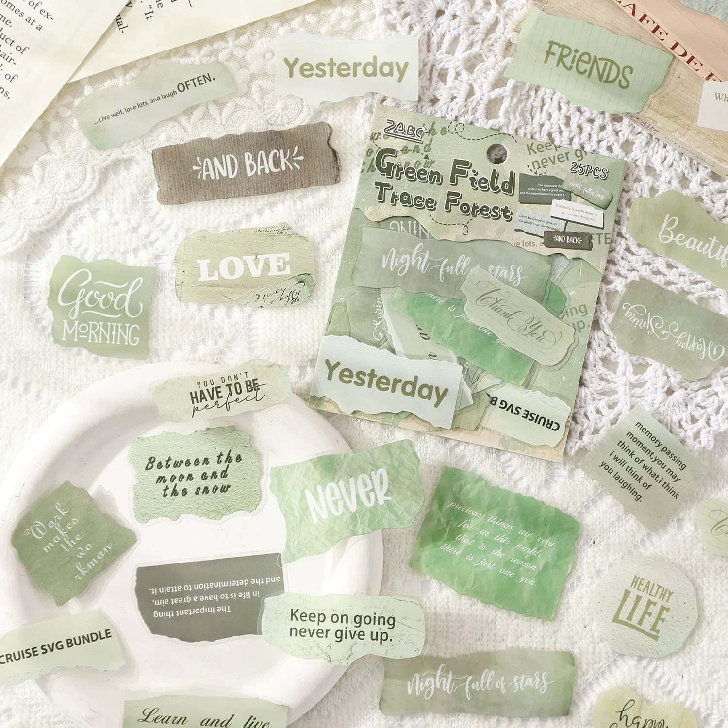 Memory Quotes Series Vintage English Label Journaling Scrapbooking Stickers ( 25pcs )