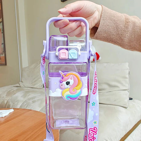 Unicorn Panda Dinosaur 2 in 1 Water Bottle ( 1pc )