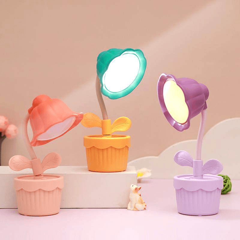 Flower Pot Desk Table Lamp Rechargeable ( 1pc )