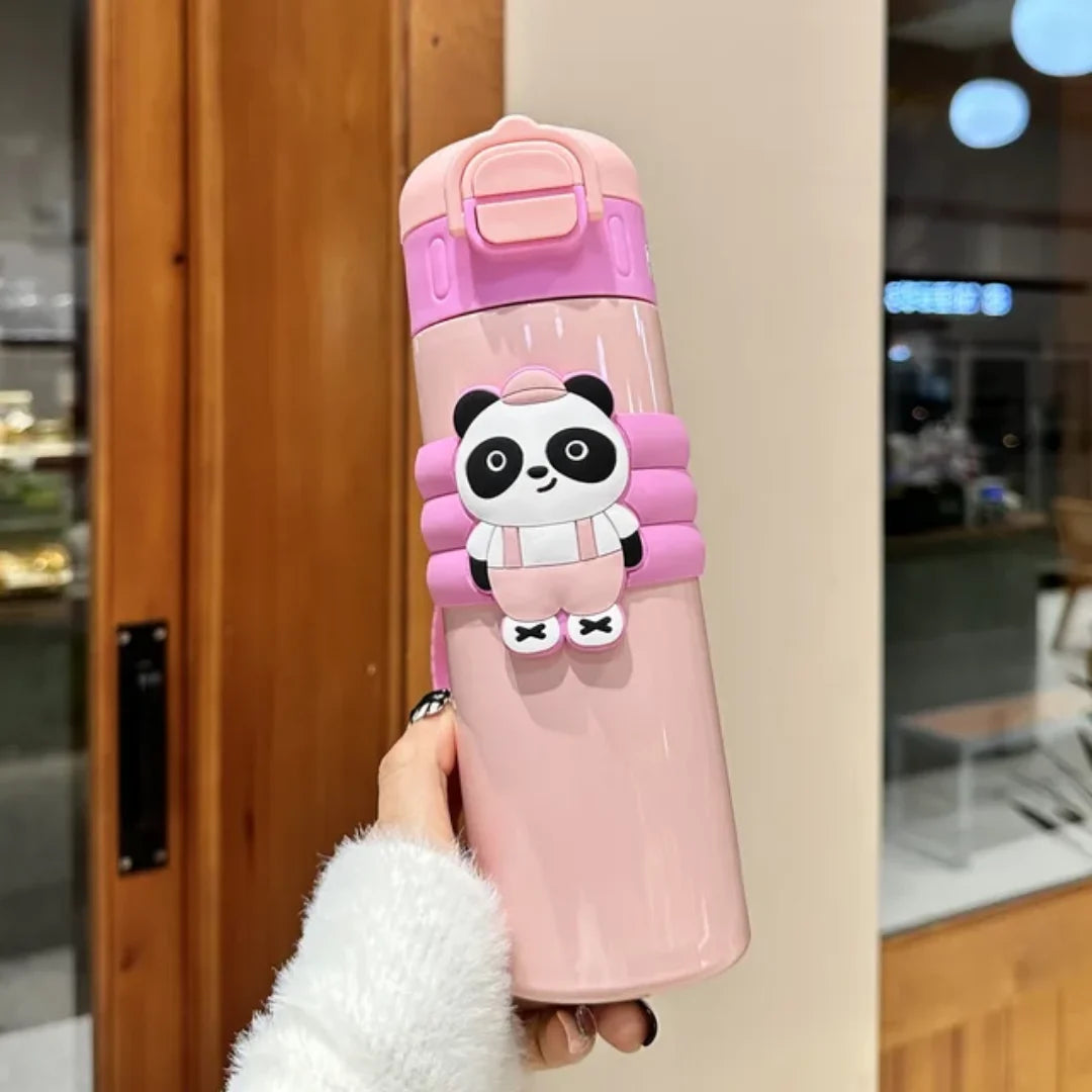 Panda Dual Sipper Steel Doubled Walled Insulated Bottle ( 1pc )