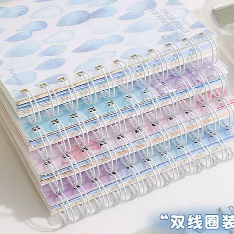Watercolor Blooming Coil Bound Spiral Notebook Dairy ( 1pc )