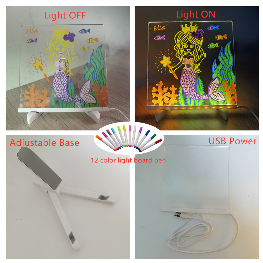 DIY Acrylic Doodling Notes LED Writing Pad ( 1pc )