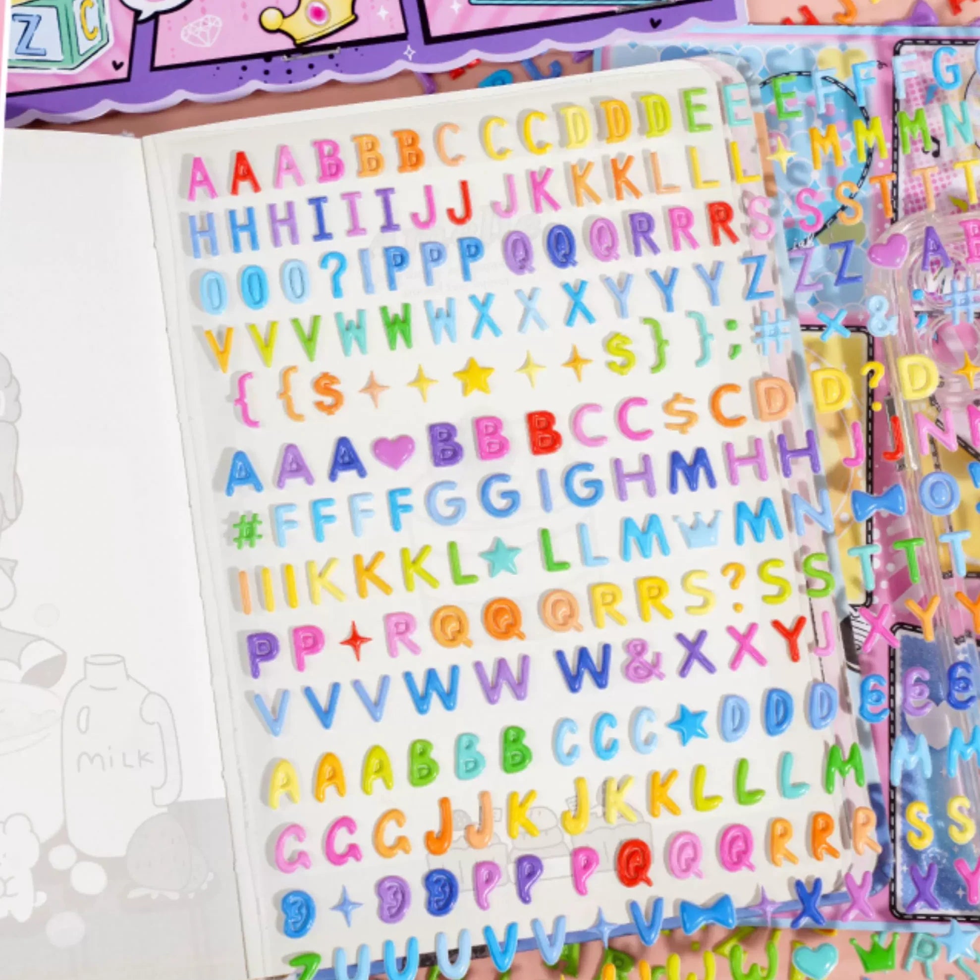 3D Alphabet Puffy Foam Sticker Sheets ( 2 Sheets )