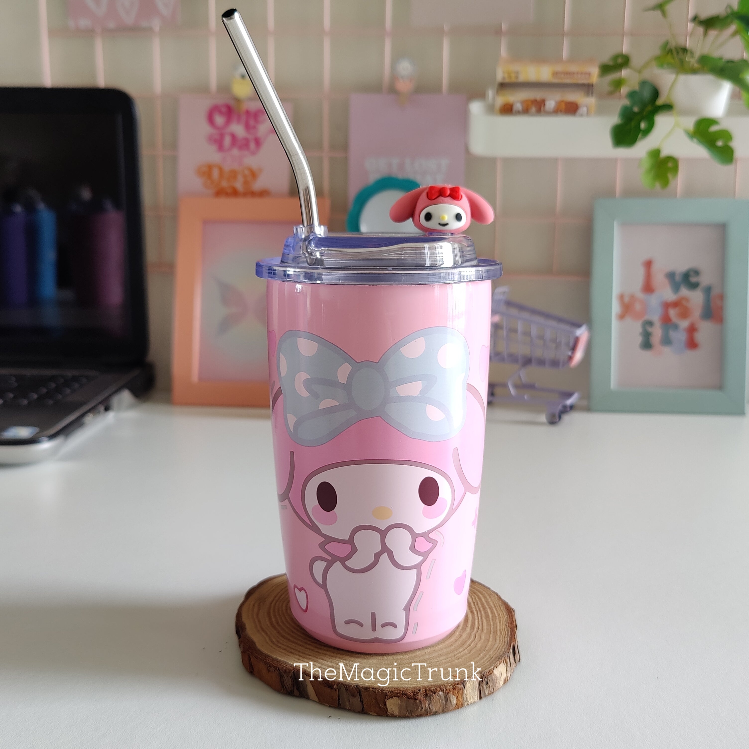 Sanrio Tumbler With Straw & Charm ( 1pc )