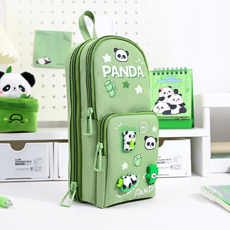 Panda Confetti Charm Double Layer Multipurpose Pencil Stationery Pouch ( 1pc )