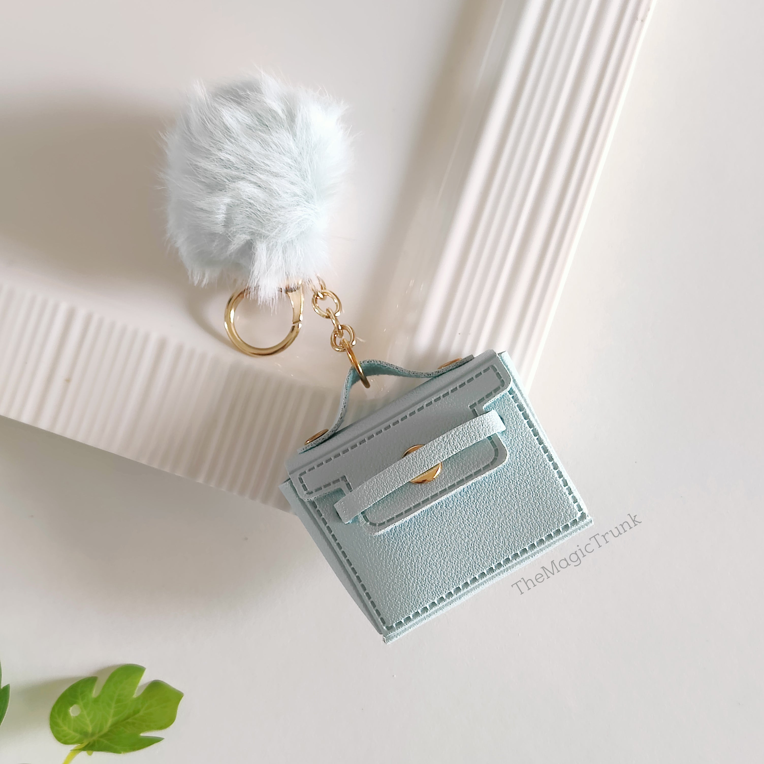 Mini Coin Purse Pouch With Pompom Keychain ( 1pc )