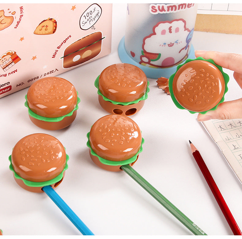 Burger Shaped Dual Pencil Sharpener ( 1pc )