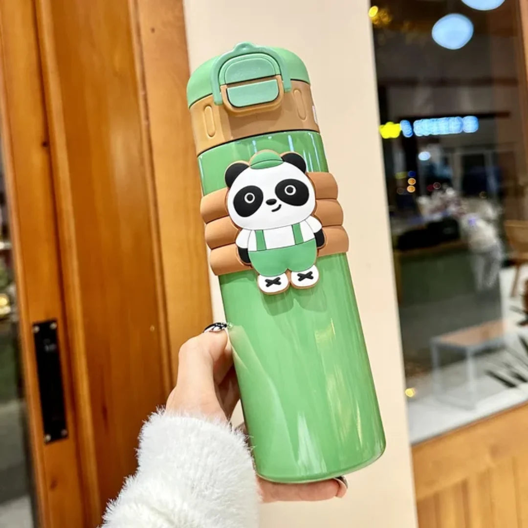 Panda Dual Sipper Steel Doubled Walled Insulated Bottle ( 1pc )