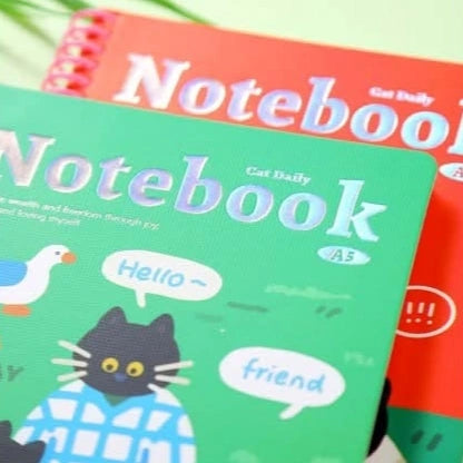 Adorable Kitty Cat Pet Spiral Notebook Diary A5 ( 1pc )