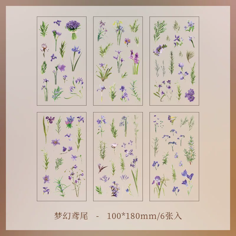 Natural Series Journaling Sticker Sheets ( 6 Sheets )