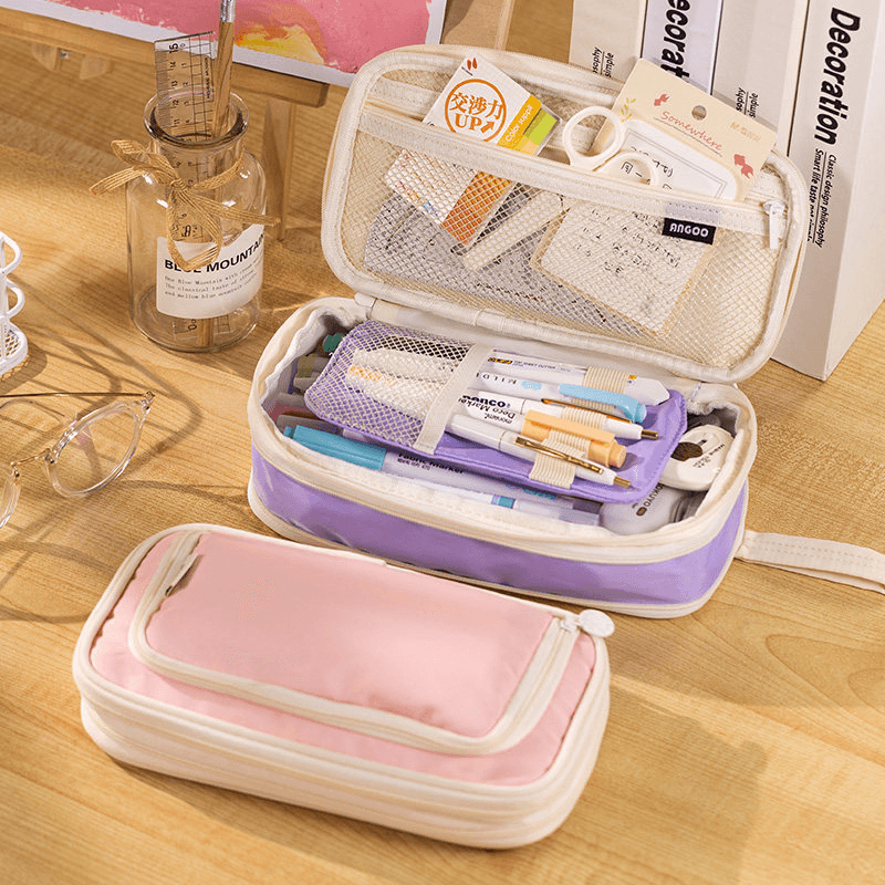 Aesthetic Canvas Expandable Multipurpose Pouch ( 1pc )