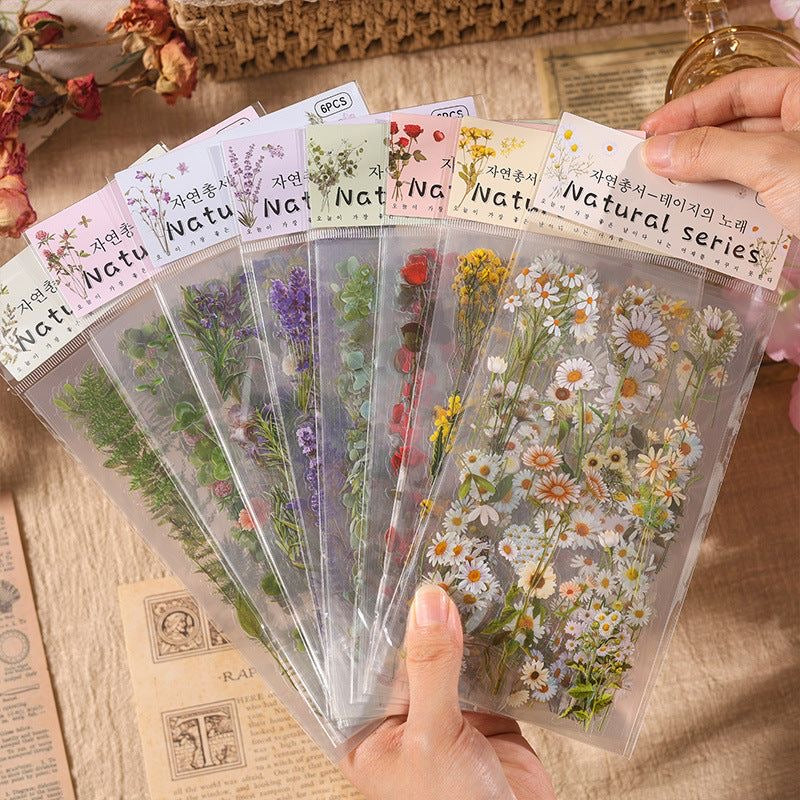 Natural Series Journaling Sticker Sheets ( 6 Sheets )