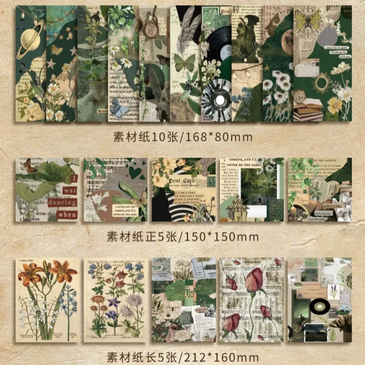 Botanical Vintage Journal Scrapbook Gift Set ( 1 set )