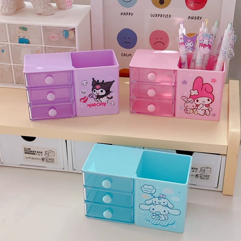 Sanrio Desk Organizer Pen Holder with Mini Drawers ( 1pc )