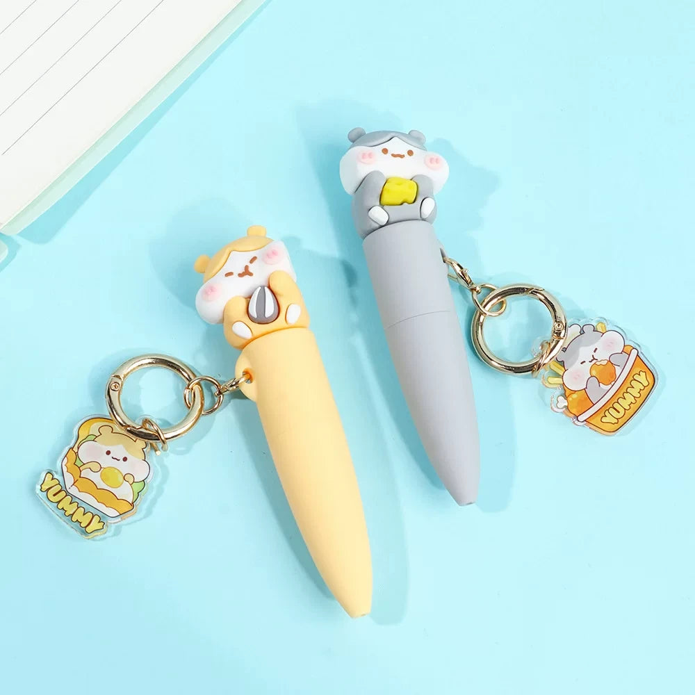 Hamster Bestie Couple Charm Gel Pen ( 2pcs )
