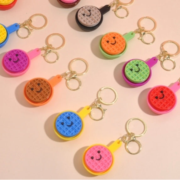 Waffle Pan Mechanical Button Clicker Keychain ( 1pc )