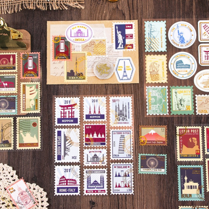 Stamp Journaling Scrapbooking Stickers ( 4 sheets )