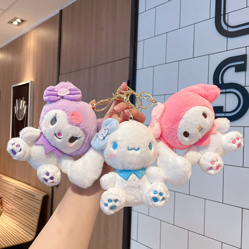Sanrio Bow Charm Soft Plush Keychain ( 1pc )