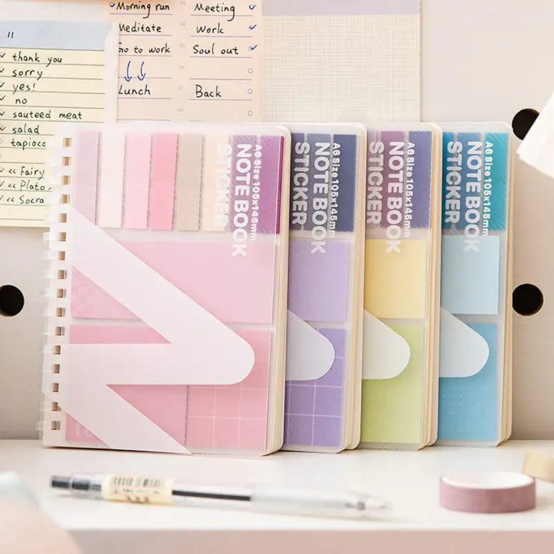 Aesthetic Combination Sticky Notes Spiral Notebook Diary ( 1pc )