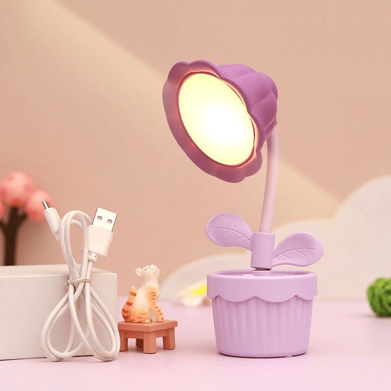 Flower Pot Desk Table Lamp Rechargeable ( 1pc )