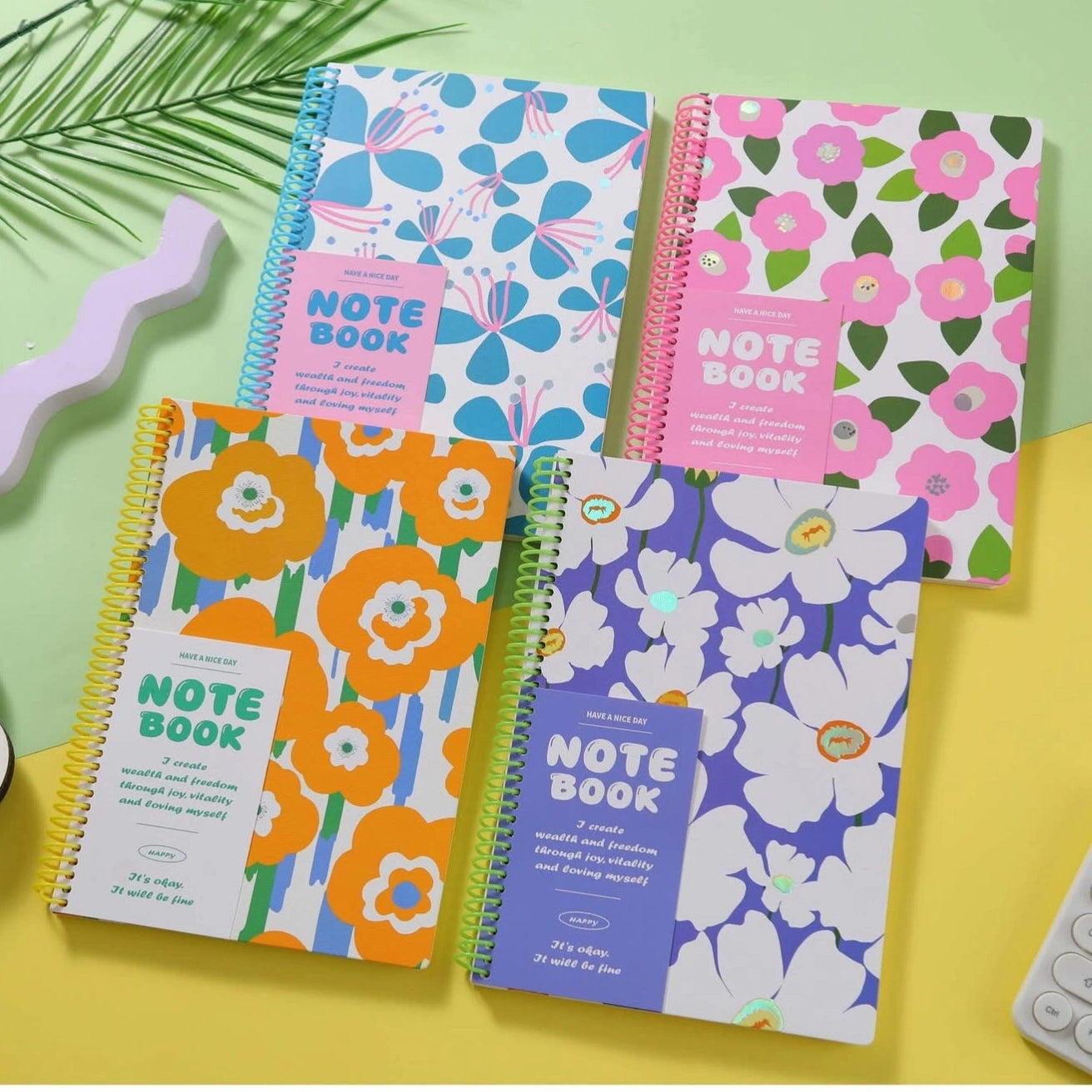 Floral Botanical Spiral Notebook Diary A5 ( 1pc )