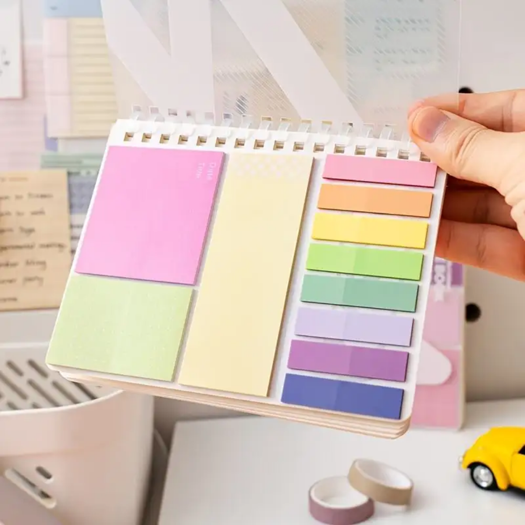 Aesthetic Combination Sticky Notes Spiral Notebook Diary ( 1pc )