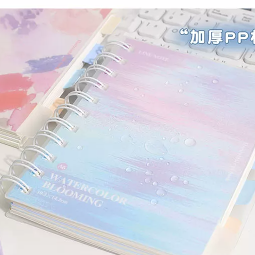 Watercolor Blooming Coil Bound Spiral Notebook Dairy ( 1pc )