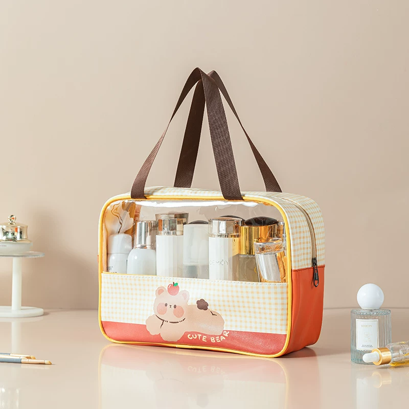 Kawaii PVC Semi Transparent Big Travel Wash Bag ( 1pc )