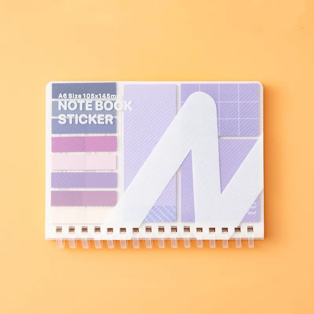 Aesthetic Combination Sticky Notes Spiral Notebook Diary ( 1pc )