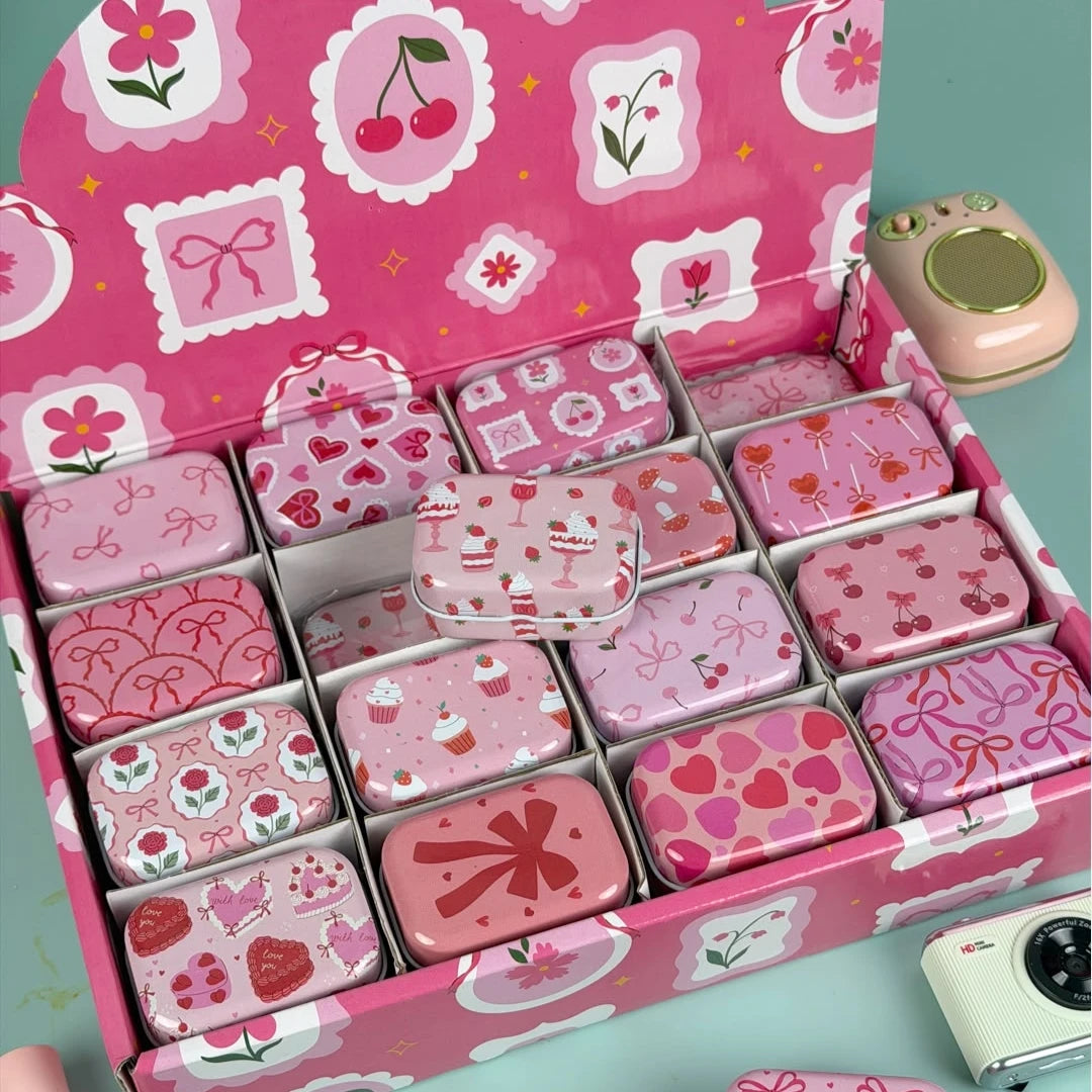 Mini Pintresty Pink Tin Trinket Box ( 1pc )