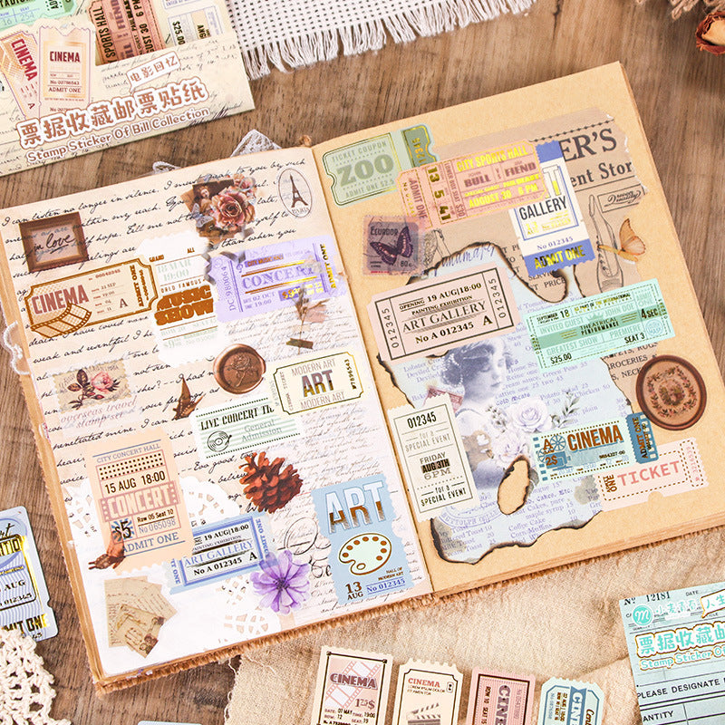 Stamp Journaling Scrapbooking Stickers ( 4 sheets )