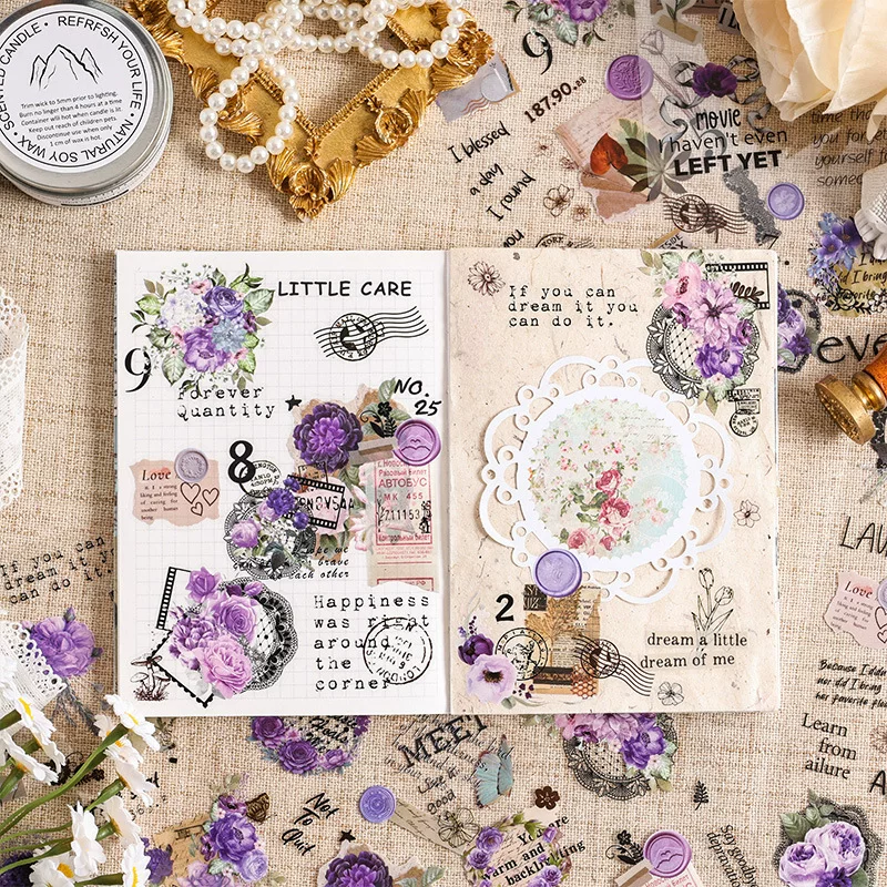 Flower Bud Journaling Scrapbooking Sticker Sheets ( 6 sheets )