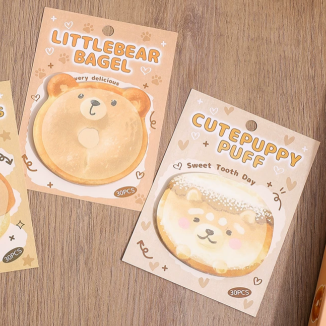 Animal Bread Toast Sticky Notes ( 1pc )